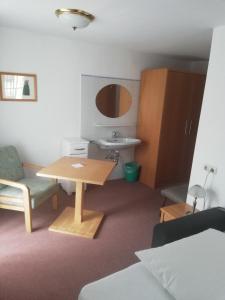 Rúm í herbergi á Haslgut