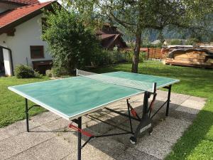 stół do ping ponga z zielonym dachem na dziedzińcu w obiekcie Nikolaus und Evelyn Astner, Ferienwohnungen w mieście Tröpolach