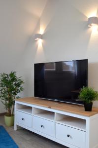 A television and/or entertainment center at Ferienwohnung Hess - Stenzel