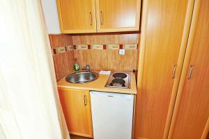 a small kitchen with a sink and a dishwasher at MARINOVIC APARTMENTS in Budva