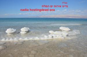 ein Bild des Ozeans mit weißen Blasen im Wasser in der Unterkunft Nadia Hosting Dead Sea in Neve Zohar