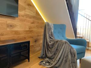 TV a/nebo společenská místnost v ubytování Luxury apartment with shared sauna in center Mariapfarr