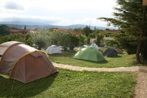 un grupo de tiendas sentadas en el césped en Camping Jakomin en Koper