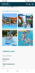 a collage of pictures of people in a pool at Ferienbungalow Tinka in Štúrovo