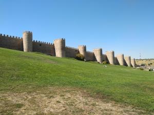 a fence on top of a hill with green grass at los pisitos de El Barraco 2 in El Barraco