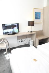 TV a/nebo společenská místnost v ubytování Garni Hotel Schmaus