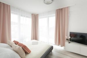 Televízia a/alebo spoločenská miestnosť v ubytovaní Apartament Balticus Deluxe