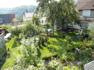 an overhead view of a garden with trees and flowers at Altstadthaus in Arnsberg