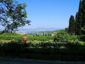 um hidrante no meio de um campo em Pretty Farmhouse in Bacchereto with Swimming Pool em Carmignano