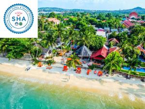 an aerial view of the beach at the sitza resort at Secret Garden Beach Resort in Bangrak Beach