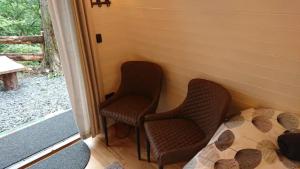 Owl Hut Cosy Ensuite Pod Snowdonia Coast Sleeps 2的休息区