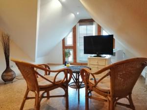TV a/nebo společenská místnost v ubytování REGIOHOTEL Wolmirstedter Hof Wolmirstedt