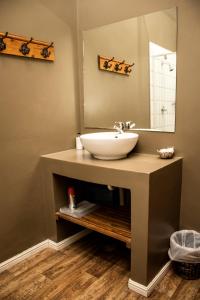 a bathroom with a sink and a mirror at Die Herehuis in Beaufort West