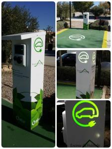 a collage of four pictures of a parking meter at Hotel Encinar Bungalows-Restaurante in Pedro Muñoz