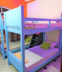 Zimmer mit Etagenbett und 3 Etagenbetten. in der Unterkunft Criston Home stay in Madurai