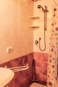 ein Badezimmer mit Dusche und Waschbecken in der Unterkunft Agriturismo Il Marrucheto in Scala Santa