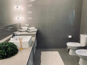 bagno con lavandino e servizi igienici di CITY CENTER Apartments a Praga