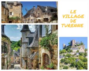 a collage of pictures of a town with buildings at Wifi Clim Garage Jardin BBQ Cosy House in Brive-la-Gaillarde