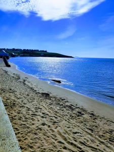 una playa de arena con un cuerpo de agua en SunnyVale en Barry