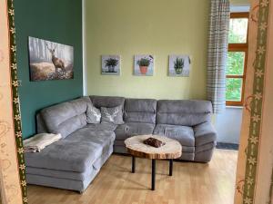 Posezení v ubytování Ferienappartment zum grünen Hirsch
