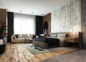 Ruang duduk di Privilege Suites by Central Park