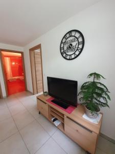 Telewizja i/lub zestaw kina domowego w obiekcie Gîte La Broye