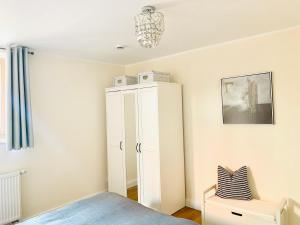 Giường trong phòng chung tại Ferienwohnung Bournville