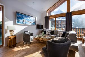 Et opholdsområde på Petit Yeti Chalet