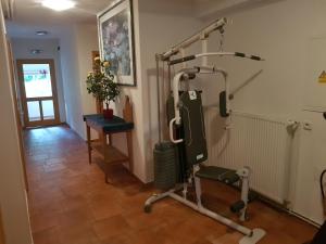 a room with a gym with a treadmill at Chalet Severka Carpe Diem in Rokytnice nad Jizerou