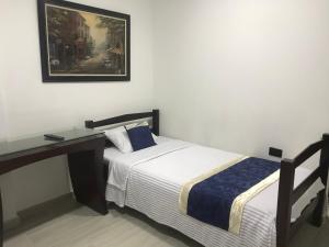 Postel nebo postele na pokoji v ubytování Hotel Palmi