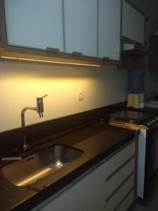 eine Küche mit Spüle und Arbeitsplatte in der Unterkunft Residencial Maristela in Bombinhas