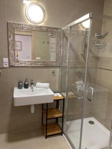 Koupelna v ubytování Apartmany Arber