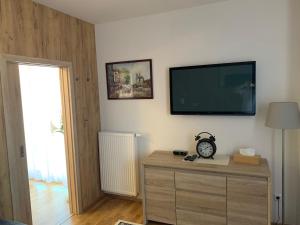 TV a/nebo společenská místnost v ubytování Apartmany Arber