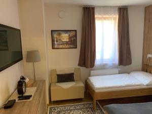 TV a/nebo společenská místnost v ubytování Apartmany Arber