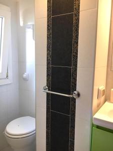 een badkamer met een toilet en een douchecabine bij Pigafetta n 52 in Turijn