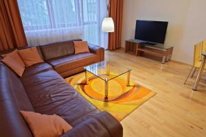 Televízia a/alebo spoločenská miestnosť v ubytovaní Apartmány Čeladná