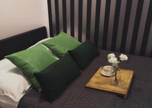 Łóżko lub łóżka w pokoju w obiekcie Apartamenty Dworcowa 45