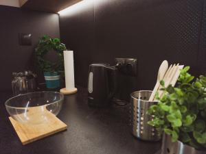 Zestaw do parzenia kawy i herbaty w obiekcie Apartamenty Dworcowa 45