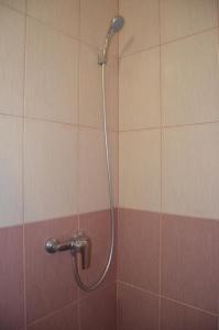 uma casa de banho com uma cabeça de chuveiro em Бізнес Центр & Готель в Центрі Міста em Umanʼ