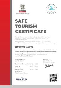 a catalogue of a sake tourism certificate document at Novotel Konya in Konya