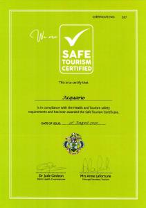 Certifikát, hodnocení, plakát nebo jiný dokument vystavený v ubytování Acquario Guesthouse