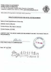 Certifikát, hodnocení, plakát nebo jiný dokument vystavený v ubytování Grann Kaz Guest House