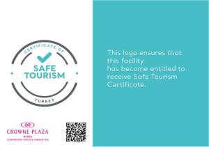 a screenshot of the safe tourism logo and a screenshot of aocatep logo at Crowne Plaza Bursa Convention Center & Thermal Spa by IHG in Bursa
