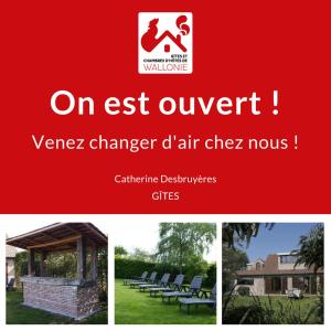 un collage di foto di un cartello per un giardino di Au Grenier des Coccinelles a Pecq