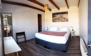 ein Schlafzimmer mit einem großen Bett in einem Zimmer in der Unterkunft Hotel Jardin Atacama in San Pedro de Atacama