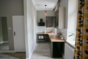 Kuchyňa alebo kuchynka v ubytovaní Żółty Apartament DE LUX dla 2 osób Chorzów Katowice