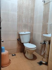 a bathroom with a toilet and a sink at Hotel Sarada Nivas in Chennai