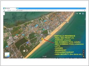 a screenshot of a google maps page with a beach at Cristallo Sea View in Lignano Sabbiadoro