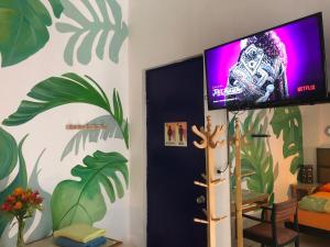 TV a/nebo společenská místnost v ubytování Waikiki Hostel