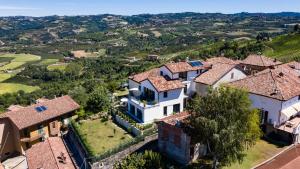 uma vista aérea de uma villa numa vinha em Casa Tina Holiday Home em Diano dʼAlba